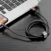 Cable USB-A a Lightning Baseus Cafule 2.4A QC 3.0, 1 m — negro/rojo