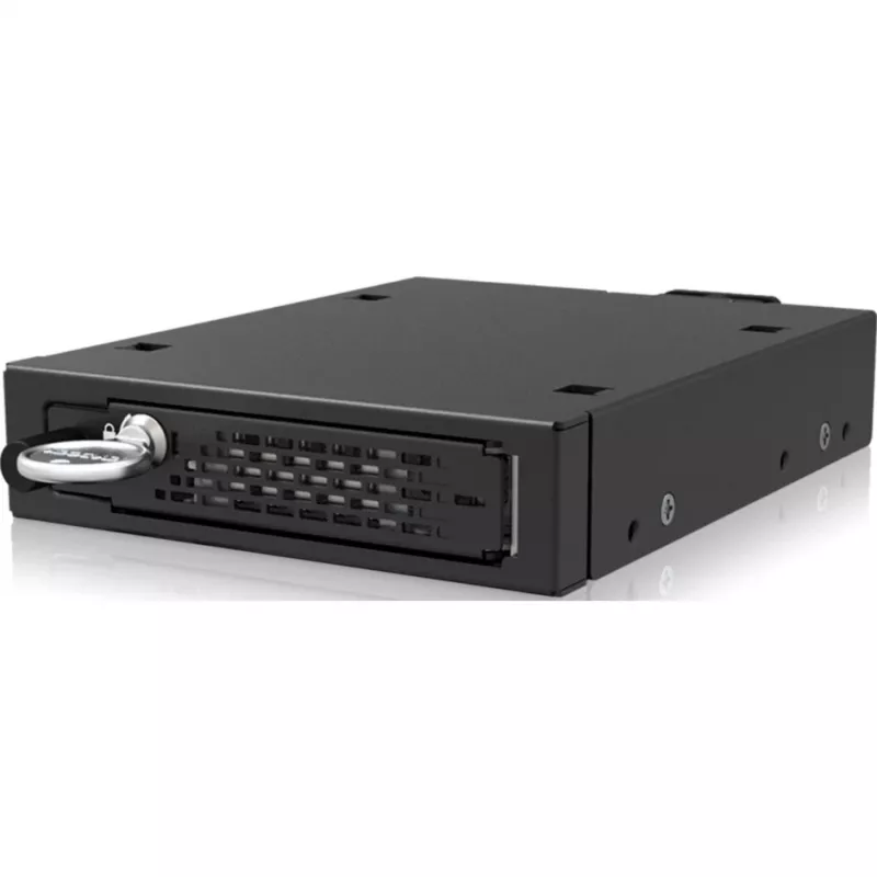 ICY DOCK - ToughArmor EX - MB491V5K-B - Caja para unidades SSD U.2/U.3 NVMe de 2,5 inch PCIe 5.0 para bahía externa de 3,5 inch con cerradura y diseño de tornillos moleteados