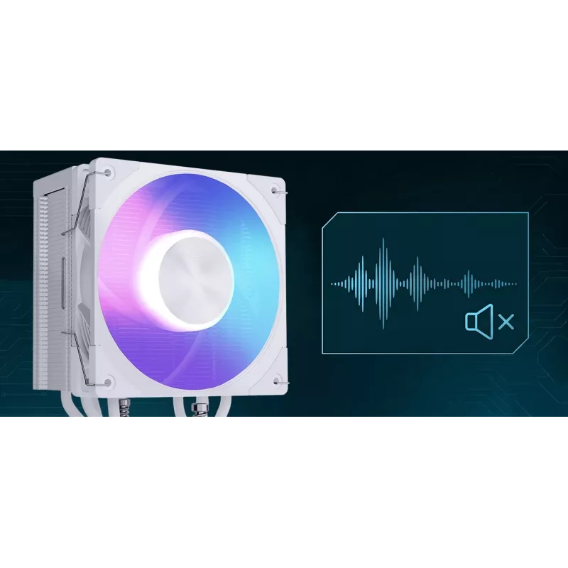 Disipador de CPU por aire MODECOM Volcano 0C T721 ARGB 120 blanco, single-tower, ventilador de 120 mm