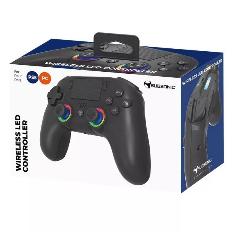 Mando Subsonic PS5 Wireless LED Controller negro D-pad Home Opciones Compartir