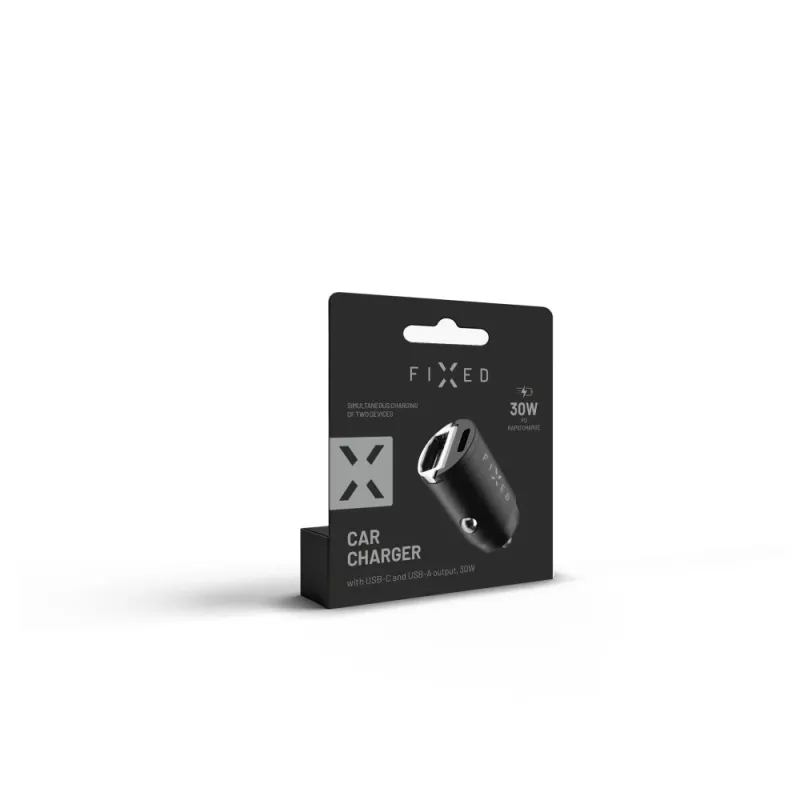 Cargador de coche FIXED FIXCC30M-CU-BK 30W USB‑C para tomas de corriente del vehículo
