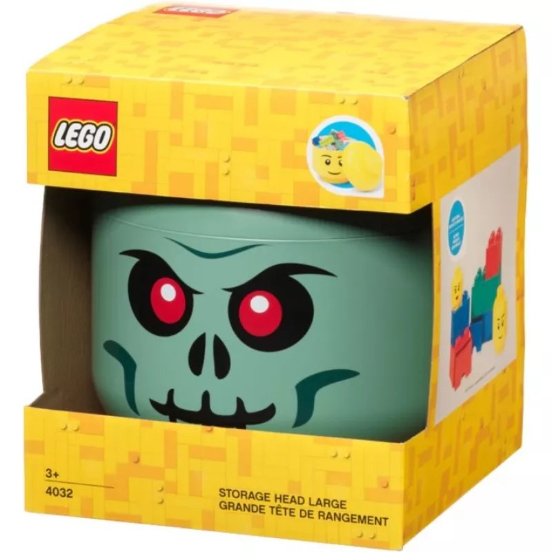 Caja de almacenamiento LEGO Storage Head Skeleton, negra/roja, grande