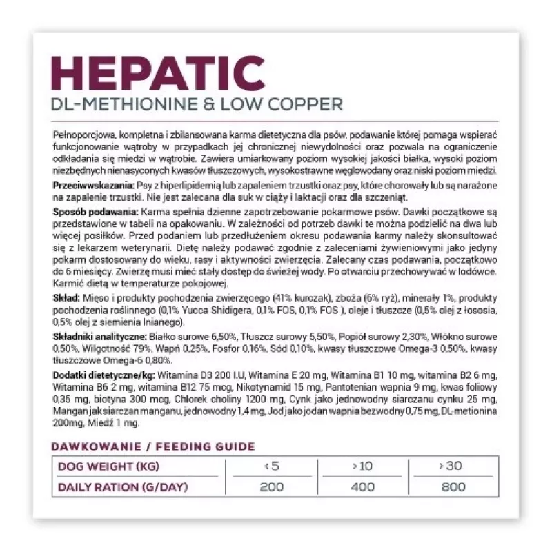 Comida húmeda para perros VETEXPERT Veterinary Diet Hepatic para perros, 400 g, soporte hepático, sabor a carne