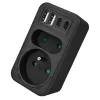 Regleta de enchufes MACLEAN MCE249 F/B – 2 tomas AC (16A + 6A) con 2×USB-A y 2×USB-C PD 20W, conector EU, negro
