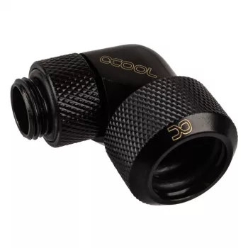 Alphacool Eiszapfen 16mm racor roscado para tubo rígido 90° giratorio G1/4 – racor acodado para sistema de refrigeración líquida – negro profundo