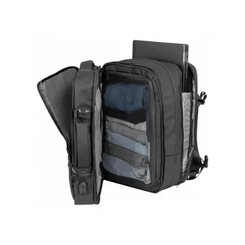 Mochila de exterior NATEC NTO-2116 sin marco Poliéster negro 330×240×440 mm con compartimento para tablet y 10 bolsillos