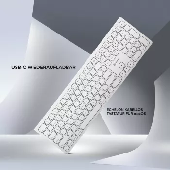 ALOGIC Echelon USB-C teclado inalámbrico recargable tamaño completo QWERTZ