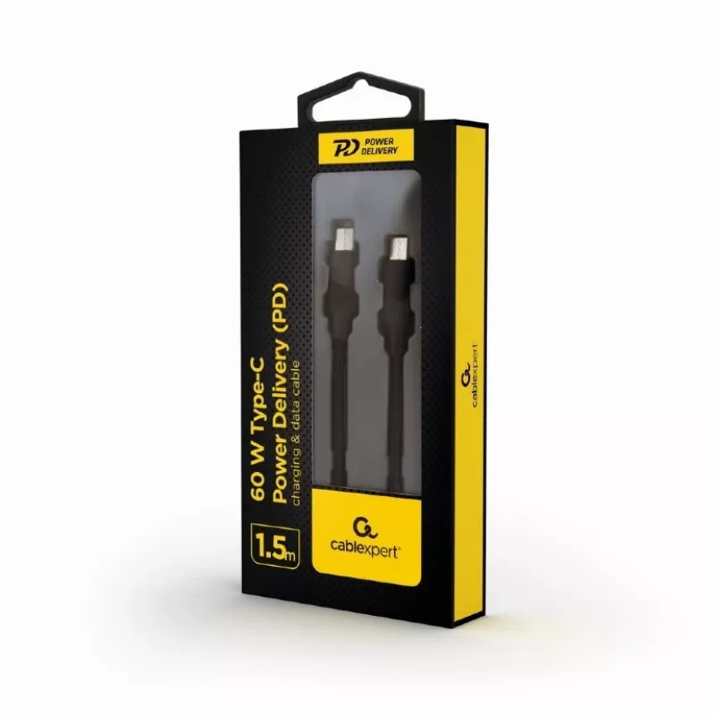 Cable USB-C conector macho - USB-C conector macho Power Delivery 60W carga y datos 1,5 m
