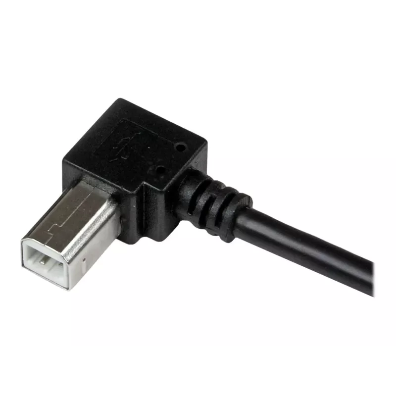 StarTech.com USBAB2MR cable USB 2.0 de A a B en ángulo recto, macho/macho, 2 m, negro