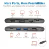 Dock USB-C – 4K HDMI, VGA, USB 3.2 Gen 1, hub USB-A/C, Gigabit Ethernet, ranuras para tarjetas de memoria, carga PD 100 W
