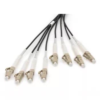 Cable breakout de fibra óptica DIGITUS DK-24338U030BK-BBB, preensamblado OM4 multimodo 8 hilos, LC/UPC–LC/UPC, 30 m, U-DQ(ZN) BH