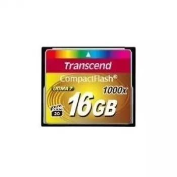 TRANSCEND TS16GCF1000 tarjeta de memoria Transcend 16GB Compact Flash 1000x (lectura 160MB/s, escritura 70MB/s)