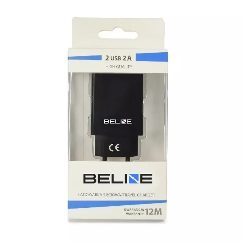 Cargador de viaje Beline Beli0012 — 2 puertos USB, salida 2A, negro