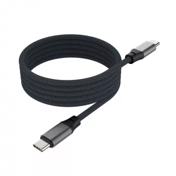 Cable trenzado magnético USB-C a USB-C FIXED FIXDBM-CC12-GR, USB 2.0, 1,2 m, gris
