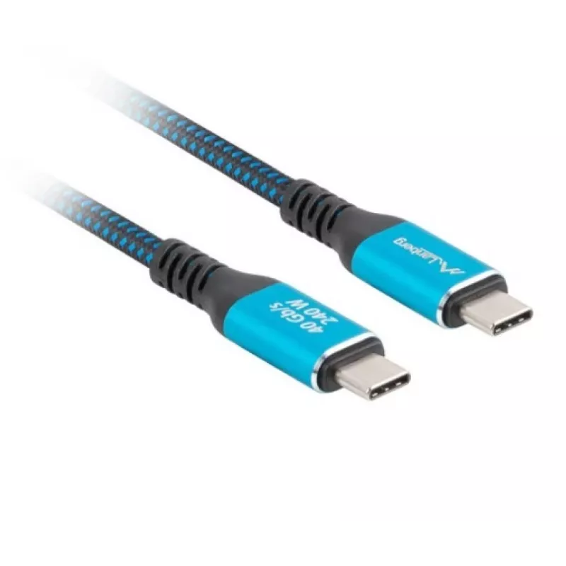 Cable USB-C a USB-C LANBERG CA-CMCM-45CU-0020-BK, 240 W PD, 8K@60Hz, 2,0 m