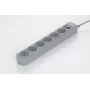 Gembird SPG6-B-10C Protector contra sobretensiones, 6 tomas Schuko, 3 m, gris