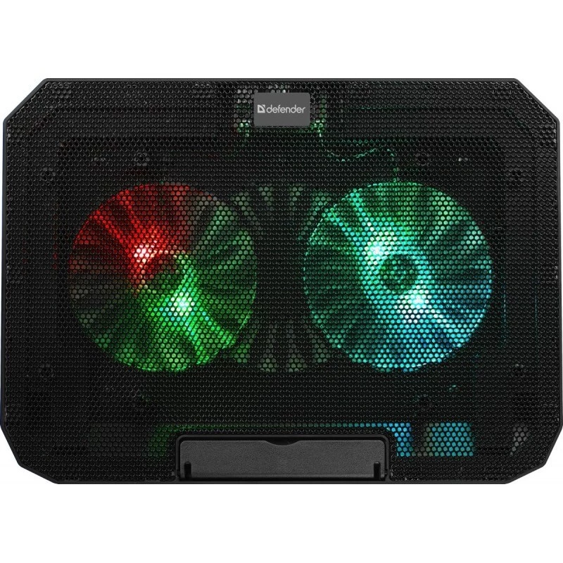 Base refrigeradora para portátil DEFENDER NS-510 con 2 ventiladores, 2 puertos USB e iluminación RGB