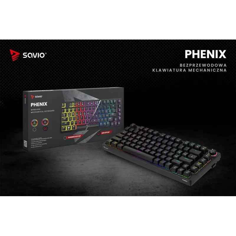 Savio Phenix SAVGK-RED Teclado gaming USB RF Wireless Bluetooth QWERTY