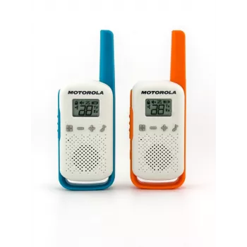 Motorola Talkabout T42 – walkie-talkie, pack de 2 (naranja-azul)
