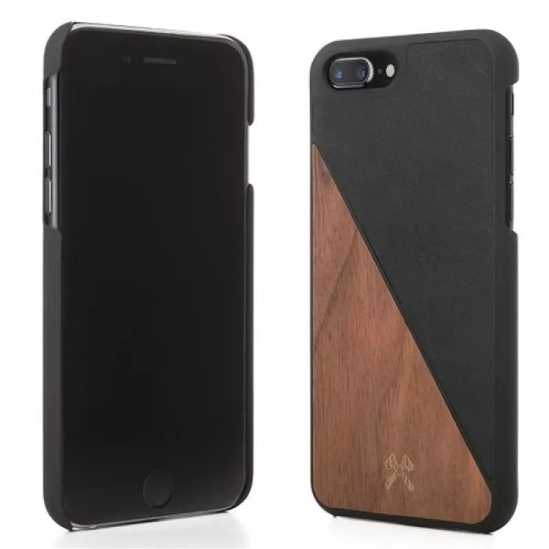 Funda de madera y piel Woodcessories EcoSplit para iPhone 7 Plus / 8 Plus — nogal negro