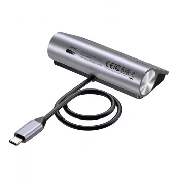 Hub USB Unitek H1337AGY01 – 4 puertos (2×USB-C, 2×USB-A), hasta 5 Gbit/s por puerto, aluminio, Plata