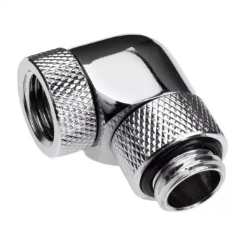 Alphacool Eiszapfen Connector Series - adaptador de montaje en ángulo para sistema de refrigeración líquida - níquel plateado