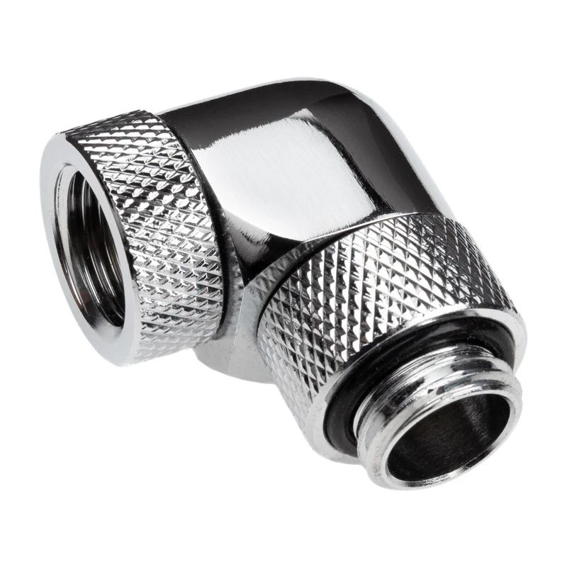 Alphacool Eiszapfen Connector Series - adaptador de montaje en ángulo para sistema de refrigeración líquida - níquel plateado