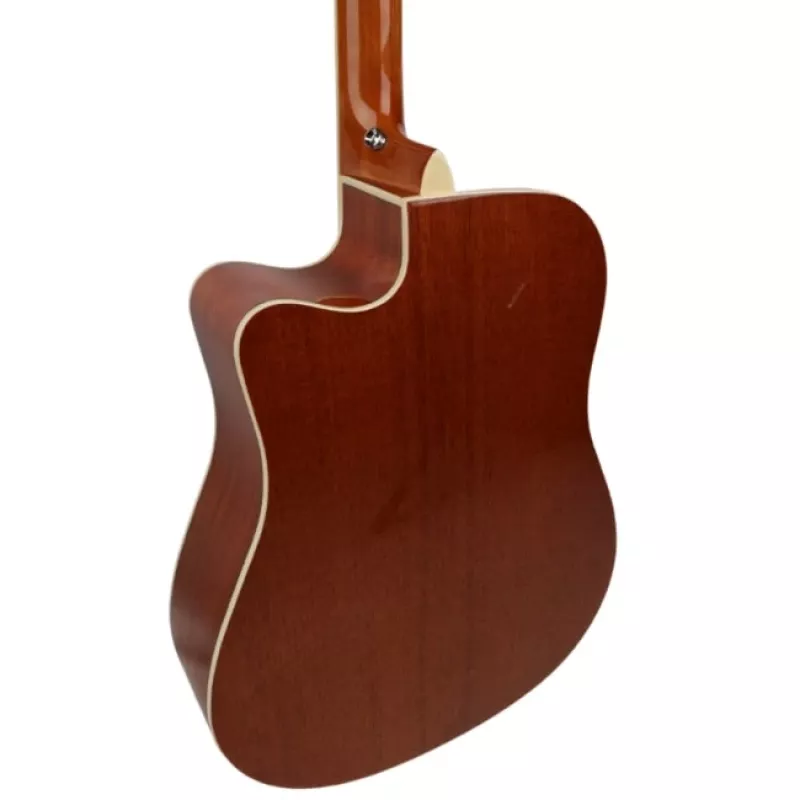 Guitarra electroacústica V-tone VEAG1 CE 4/4 madera — Dreadnought de tamaño completo, cutaway, tapa de abeto, fondo y aros de caoba, preamplificador incorporado
