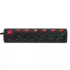 Alargador de corriente LogiLink LPS233 1,5 m 6 tomas de corriente para interior negro