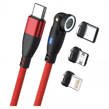 Cable USB RealPower MagneticCharge 100 1 m USB-C rojo carga rápida