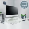 Soporte para monitor LEITZ Freestanding 64340001 — soporte de mesa para pantallas de 61 cm (24 pulgadas), capacidad de carga 20 kg, altura ajustable, blanco