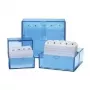 Caja de fichas WEDO A6 horizontal azul transparente plástico con cierre de clic