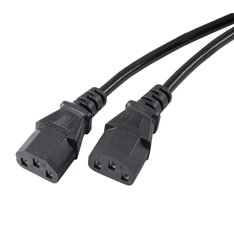 Akyga AK-PC-04A cable distribuidor de corriente CEE 7/7 a 2x IEC C13, 1,8 m, negro