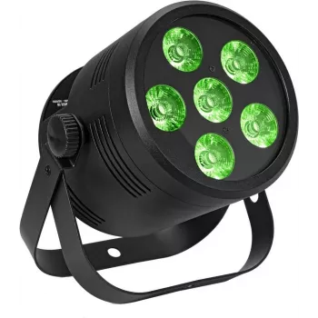 Foco LED PAR de escenario EUROLITE Silent Par 6 QCL Floor RGBW 6x4W, foco PAR compacto de suelo