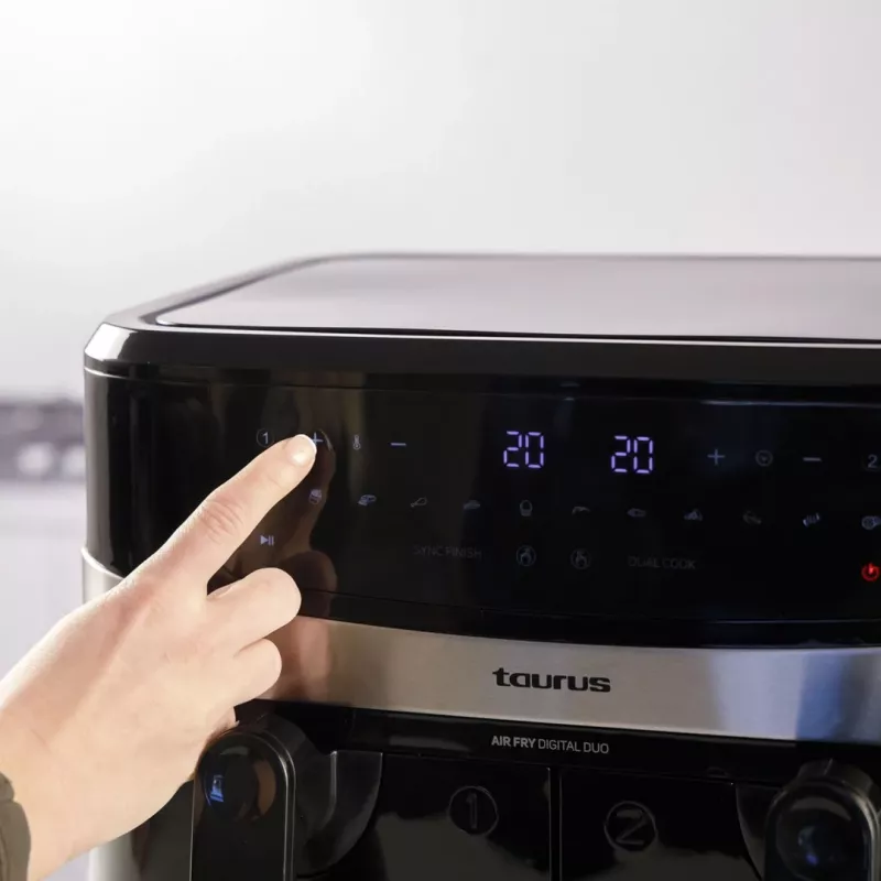 Taurus Air Fry Digital Duo Doble 9 L 2200 W freidora de aire negro