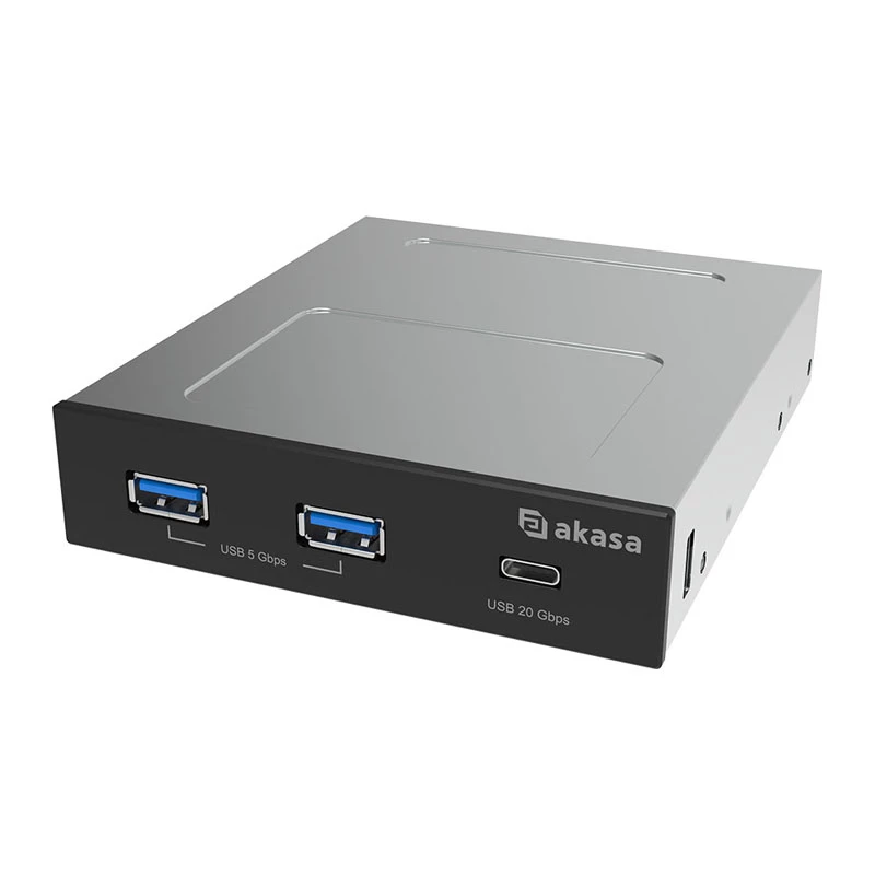 Panel USB 20Gbps Type-C Akasa con dos puertos Type-A de 5Gbps
