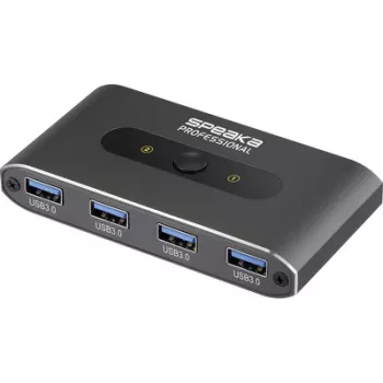 SpeaKa Professional conmutador USB 3.2 Gen 1 de 2 puertos (USB 3.0) gris (SP-13710916)