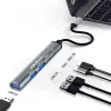 Qoltec 53790 Hub Adaptador USB-C 3.1 5in1 | USB-C PD | USB-C | 2x USB 2.0 | USB 3.0