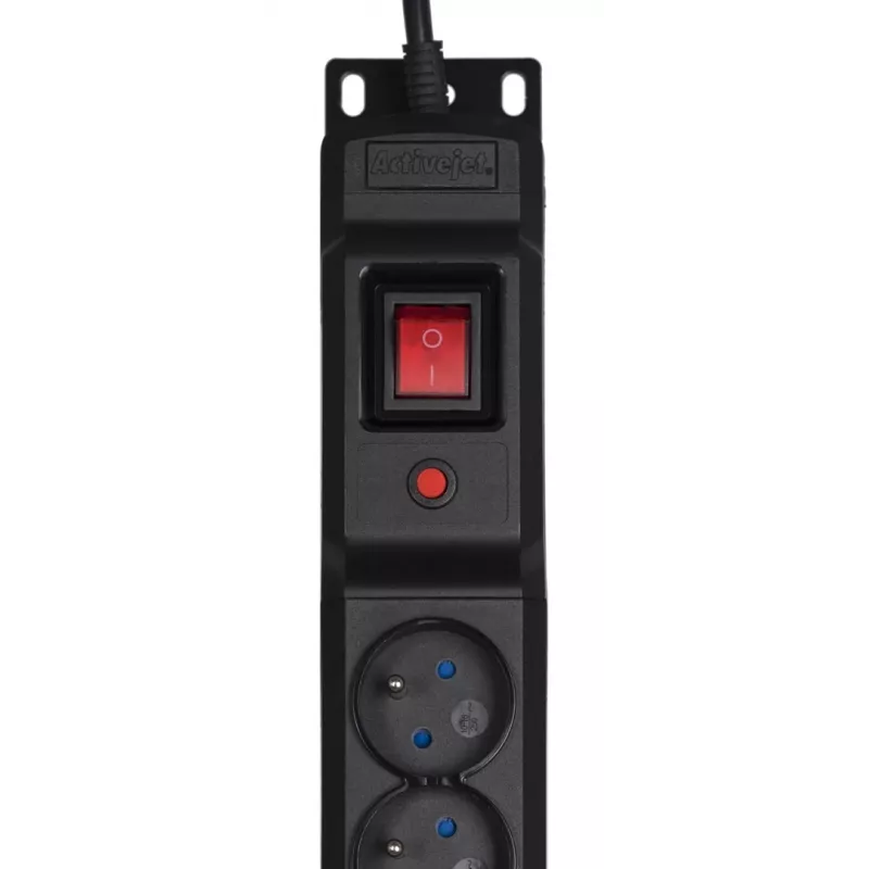 Regleta de enchufes Activejet COMBO 12 tomas 3m negra