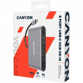 Canyon DS-14 - Estación de acoplamiento - USB-C - VGA, HDMI