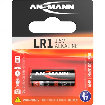 Pila de un solo uso Ansmann 1,5 V pila alcalina LR 1
