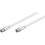 Goobay Cable de antena (Clase A, >85 dB), 2 apantallado, 5 m, blanco - conector macho coaxial > conector hembra coaxial (totalmente apantallado) (66616)