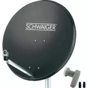 Antena parabólica SCHWAIGER SPI9961SET2 80 cm con LNB Twin para 2 usuarios