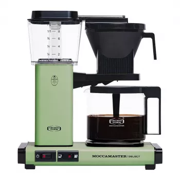 Cafetera de filtro MOCCAMASTER KBG Select — depósito de agua de 1,25 l, capacidad para 10 tazas, acero inoxidable, verde pastel