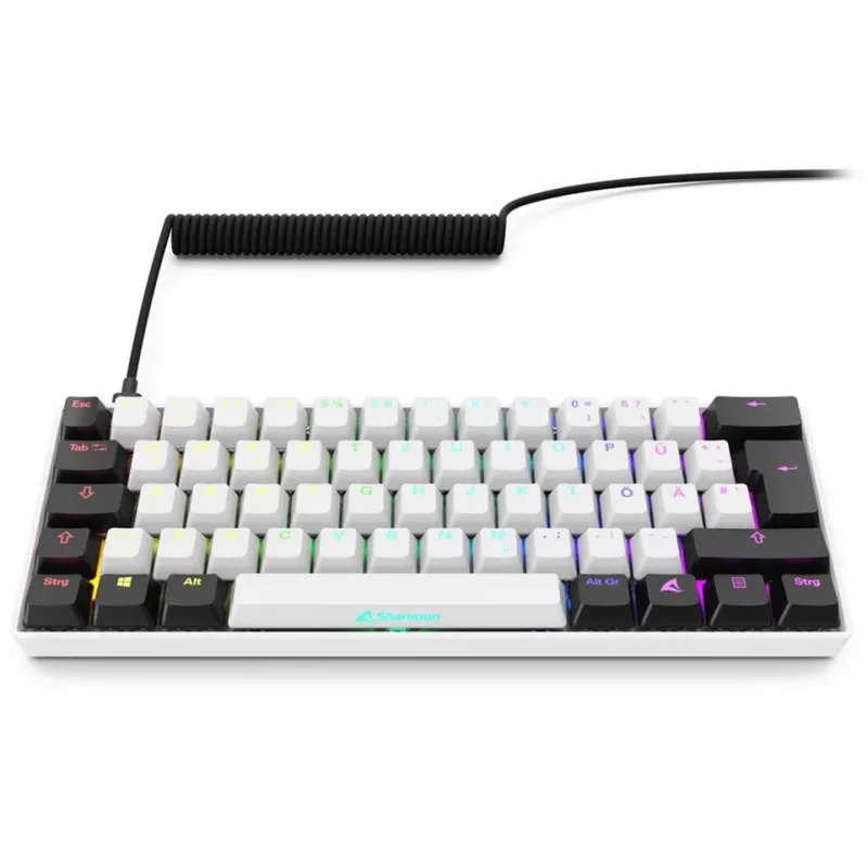 Sharkoon SGK50 S4 teclado Home USB QWERTZ alemán blanco RGB LED 60%