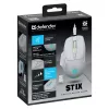 Ratón inalámbrico DEFENDER Stix GM-009 RF — óptico 3200 DPI, 6 botones, ambidiestro, USB RF, a pilas, blanco