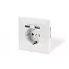 Toma de corriente de seguridad para montaje empotrado Digitus DA-70613 con 2 puertos USB