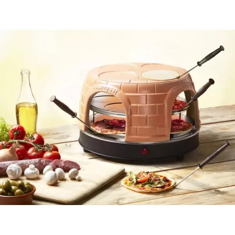 Horno eléctrico para pizza Emerio PO-116124.1 con función de precocción, apto para hasta 8 personas
