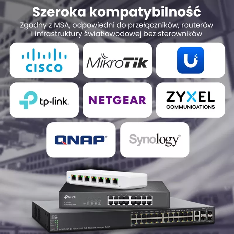 Extralink SFP28 25G pack de 2 | Módulo SFP28 | 25Gbit/s, LC/UPC dúplex, 1310nm, 10km, monomodo, DOM módulo transceptor de red