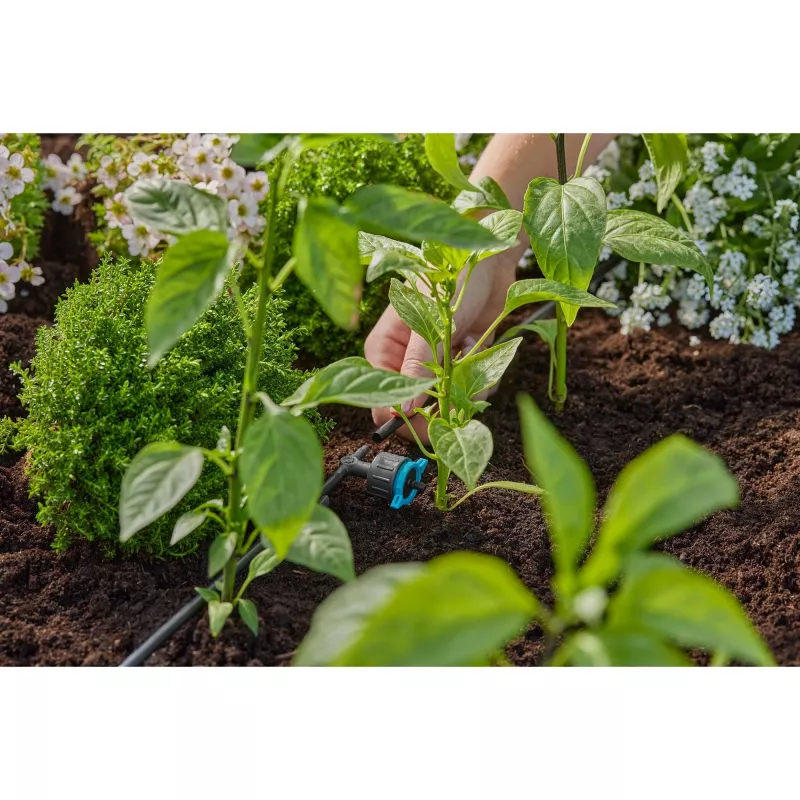 Gotero de riego Gardena 13314-20 8 l/h negro montaje en línea